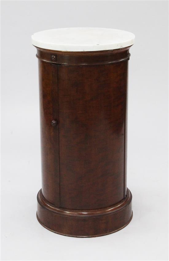 A Victorian mahogany cylinder pot cupboard, W.1ft 4.5in.